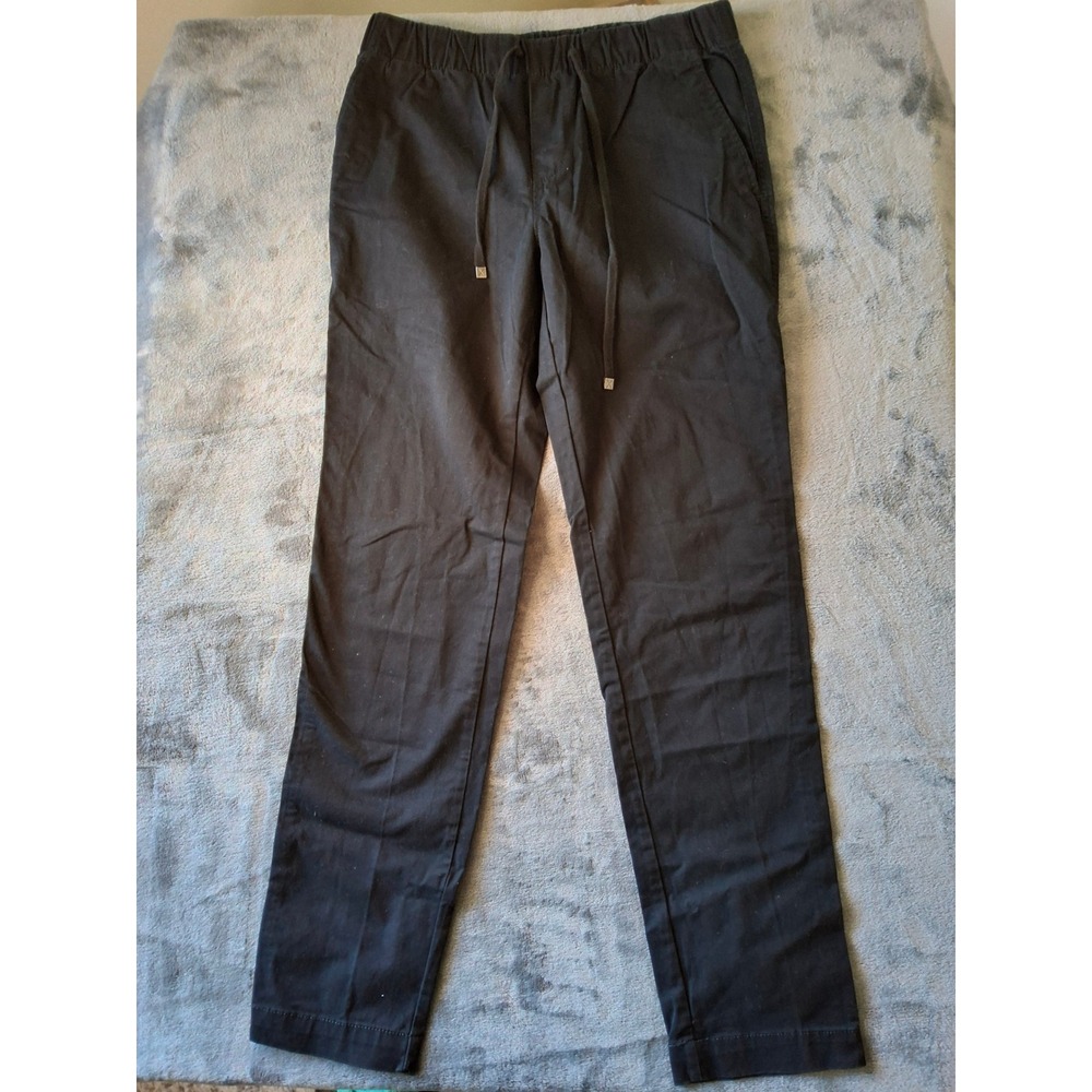 Express Womens Black Cotton Stretch Jogger Chino Pants Elastic Waist Small
